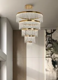 Bano French Gold Crystal Ceiling Lights Diyas Ringed & Square Crystal Fittings Bano French Gold Crystal Ceiling Lights Diyas Ringed & Square Crystal Fittings